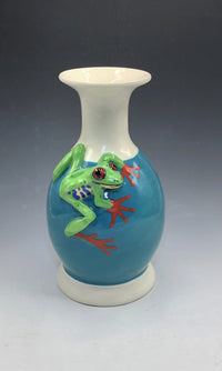 Red Eyed Tree Frog Turquoise Vase