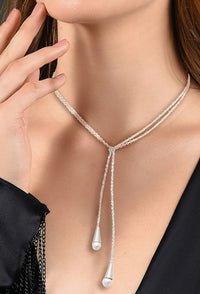 Pearl & Silver Lariat