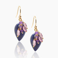 Lapis & Purple Cluster Earrings