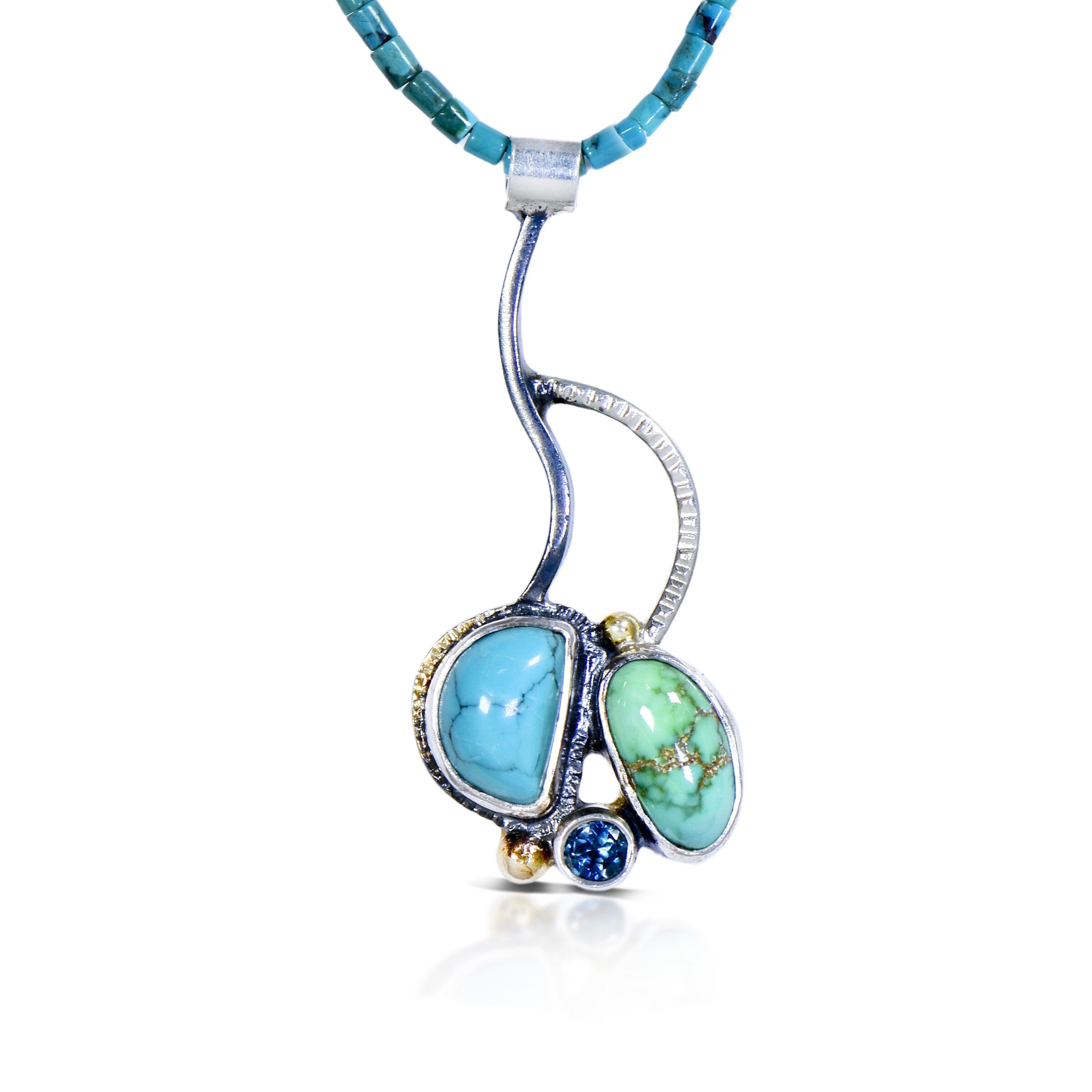 Double Turquoise Split Pendant
