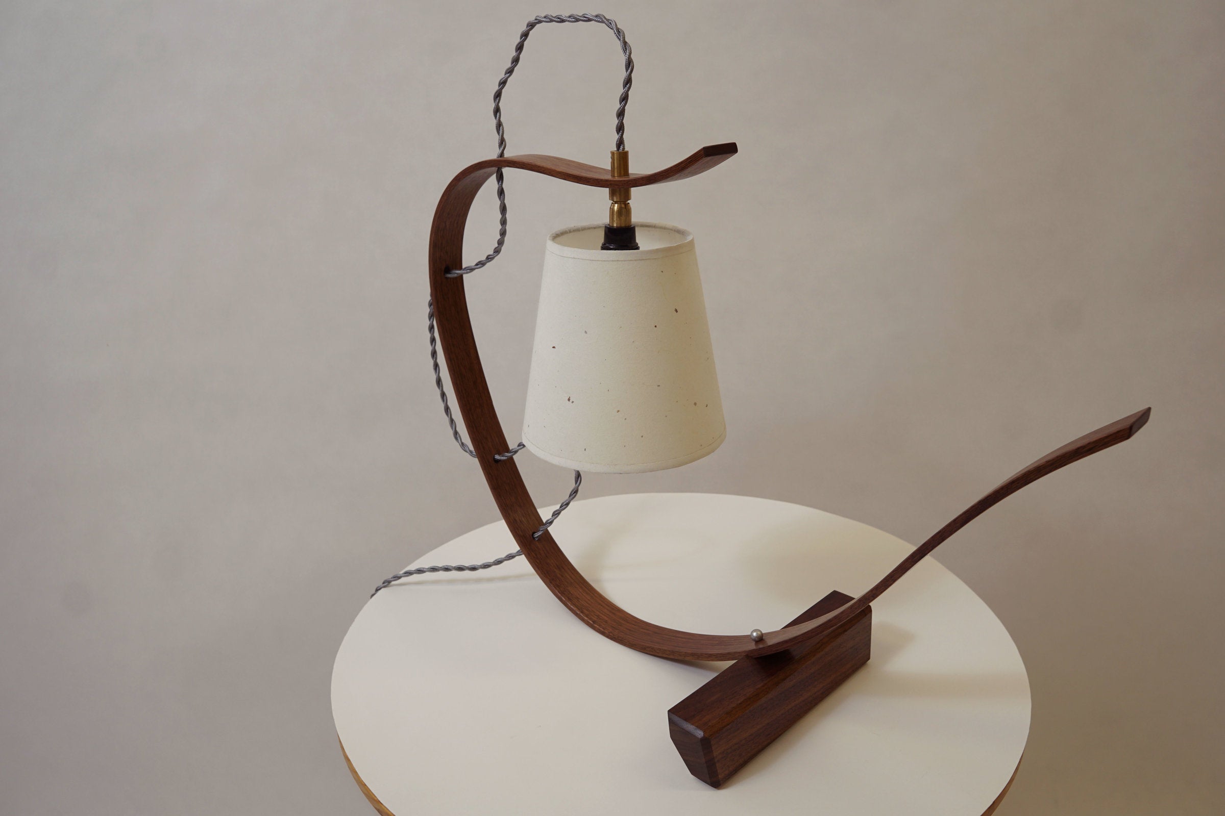 Bent Table Lamp in Walnut