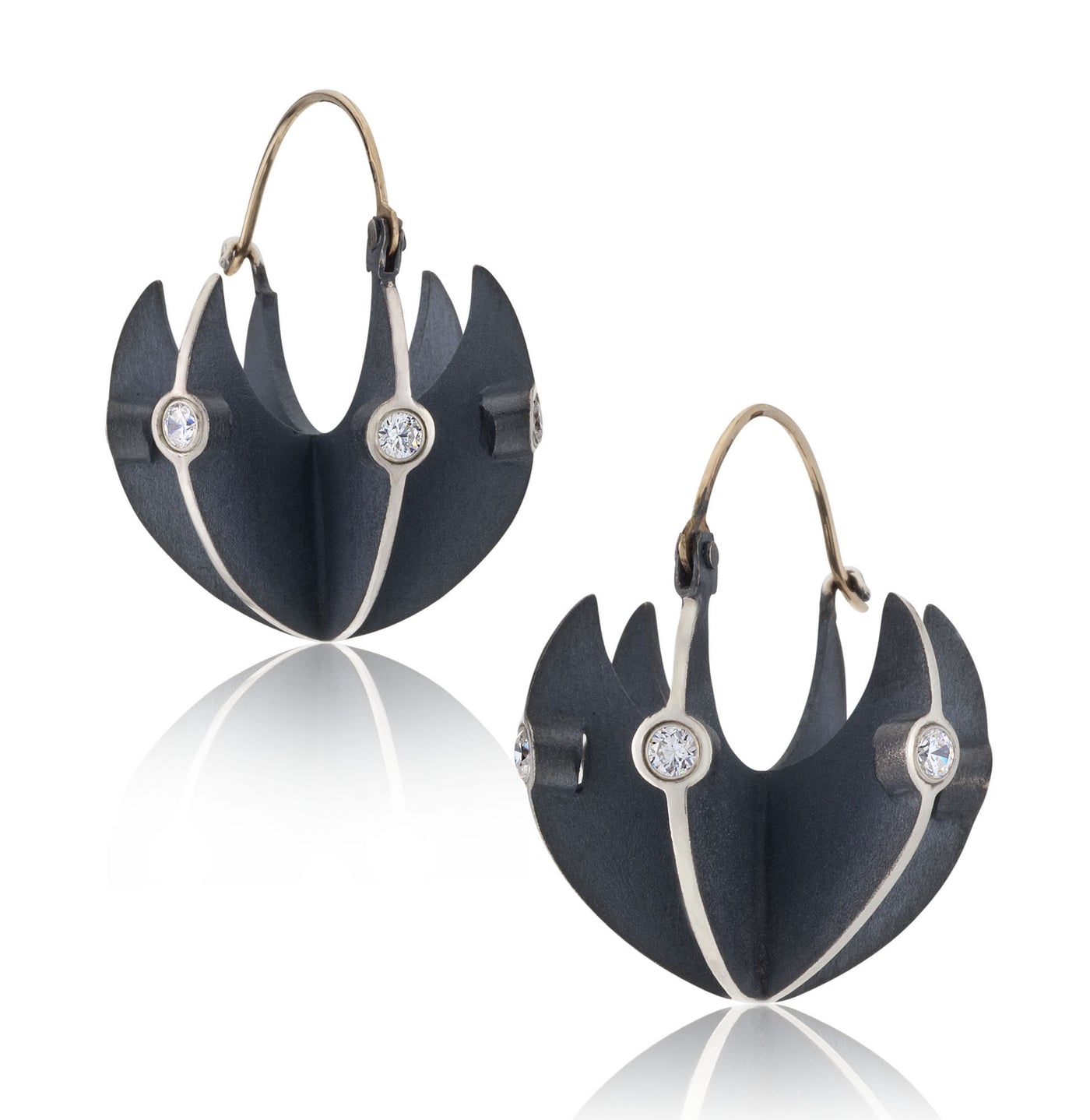 Oxidized Silver with Cubic Zirconia