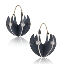 Oxidized Silver with Cubic Zirconia