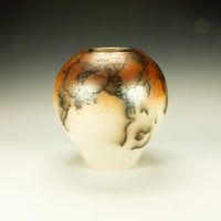 Orange, Black and White Raku Pottery