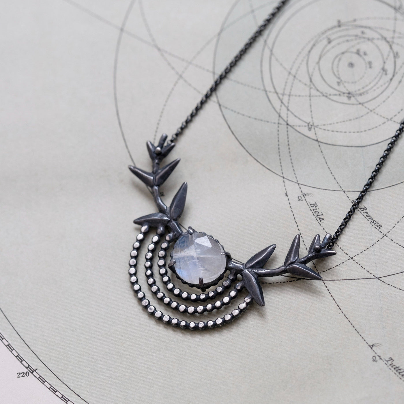 Moonstone Branch Necklace