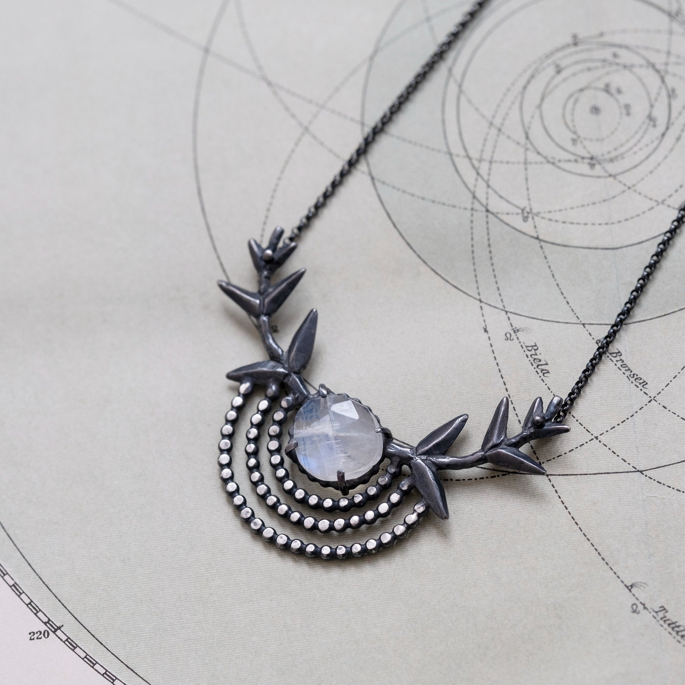 Moonstone Branch Necklace