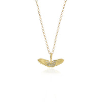 Small Gold & Diamond Wings Pendant