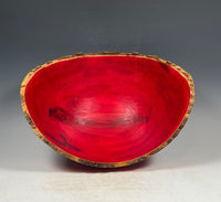 Natural Edge Dyed Sycamore Bowl in Red