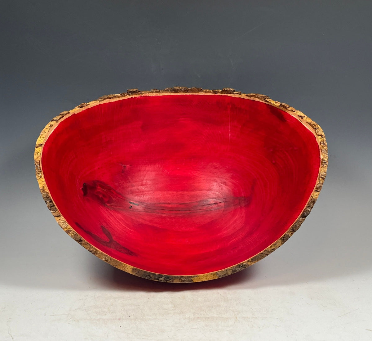 Natural Edge Dyed Sycamore Bowl in Red