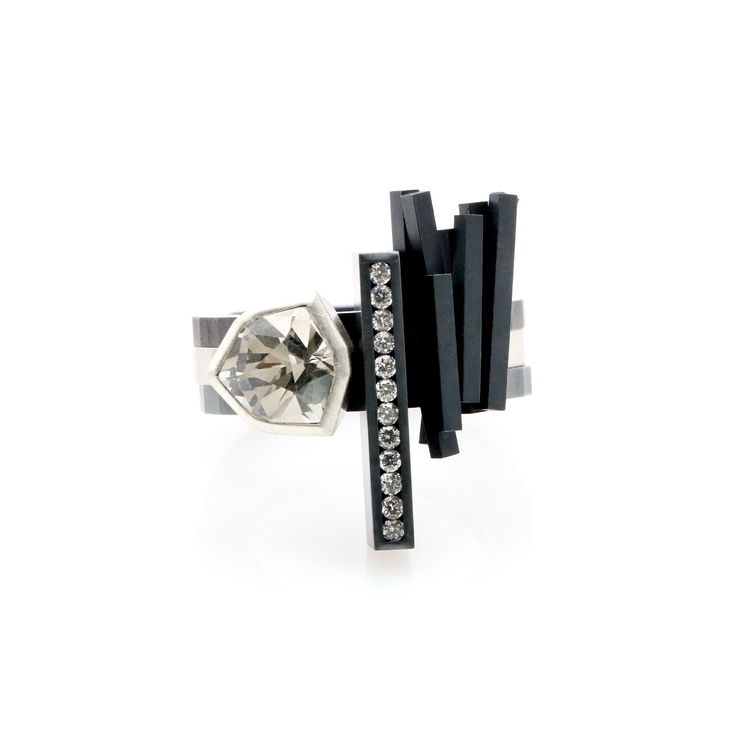 Alpine Quartz & Diamonds Stacking Ring Set