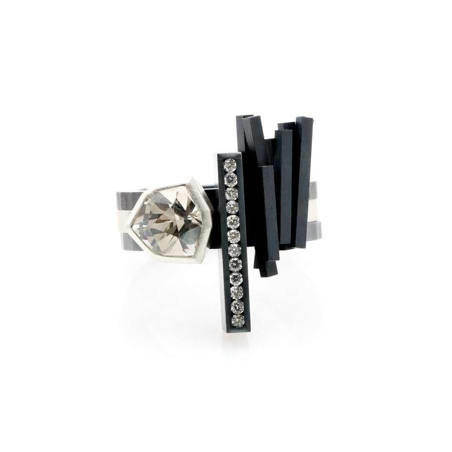 Alpine Quartz & Diamonds Stacking Ring Set