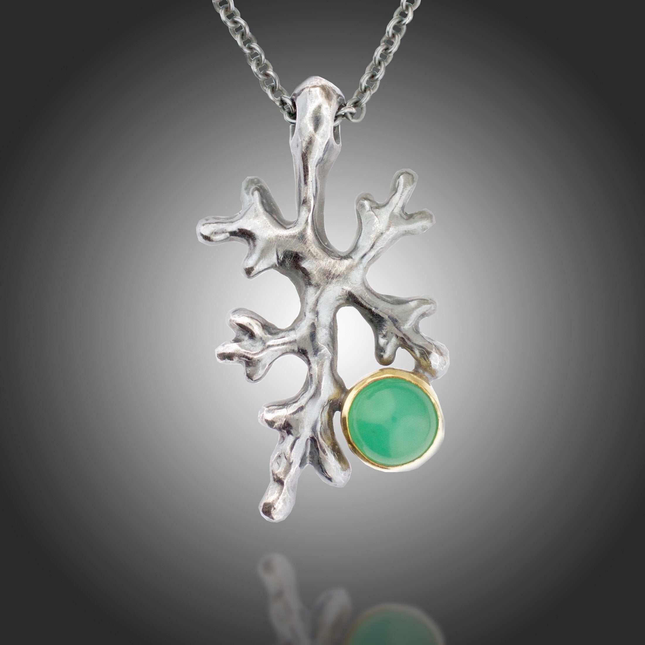 Fractal Lichen Chrysoprase Pendant