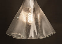 Fluted Champagne Bubble Glass Pendant