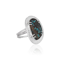 Turquoise Textured Frame Ring