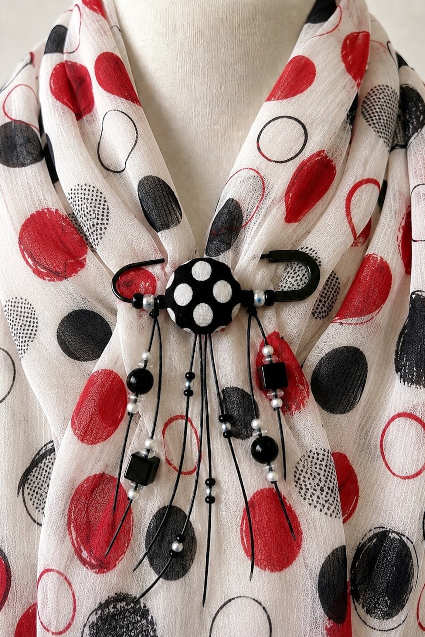 Polka Dot Vintage Silk Swing Pin