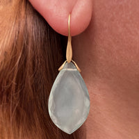 Chalcedony Leaf Trapeze Earrings
