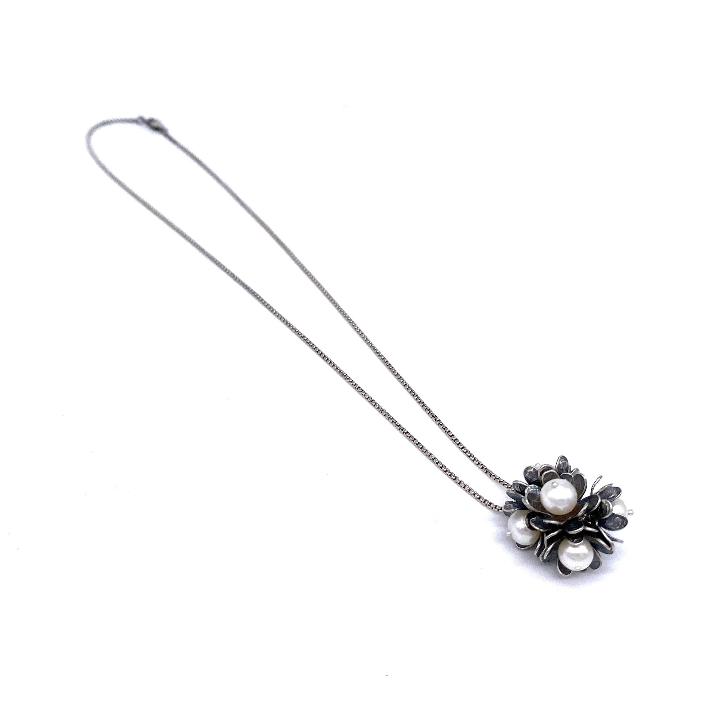 Rosy Blossom Cluster Necklace