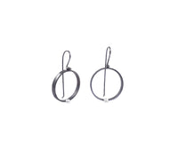 Open Circle Freshwater Pearl Earrings