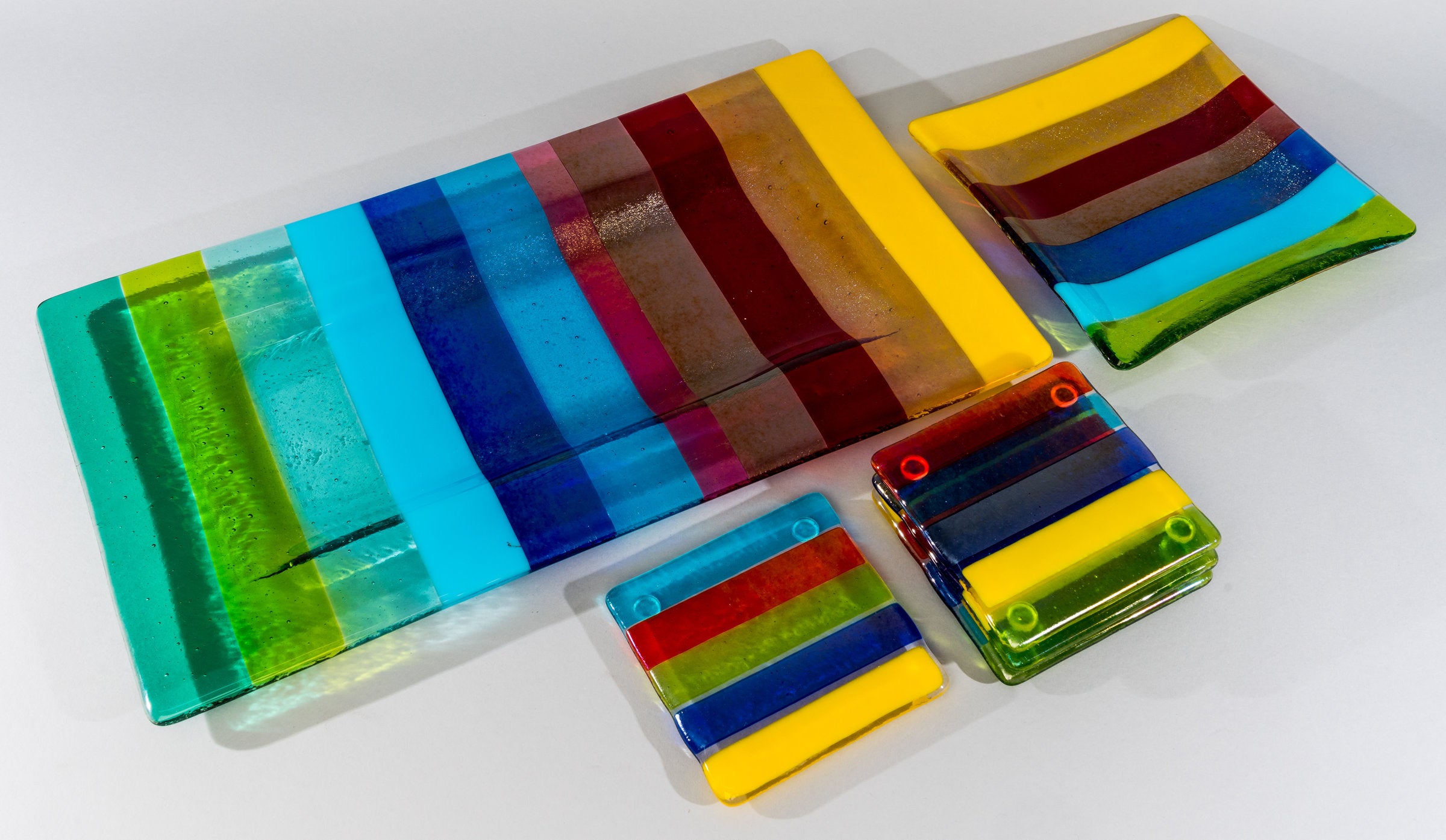 Rainbow Colors Trays and Coasters