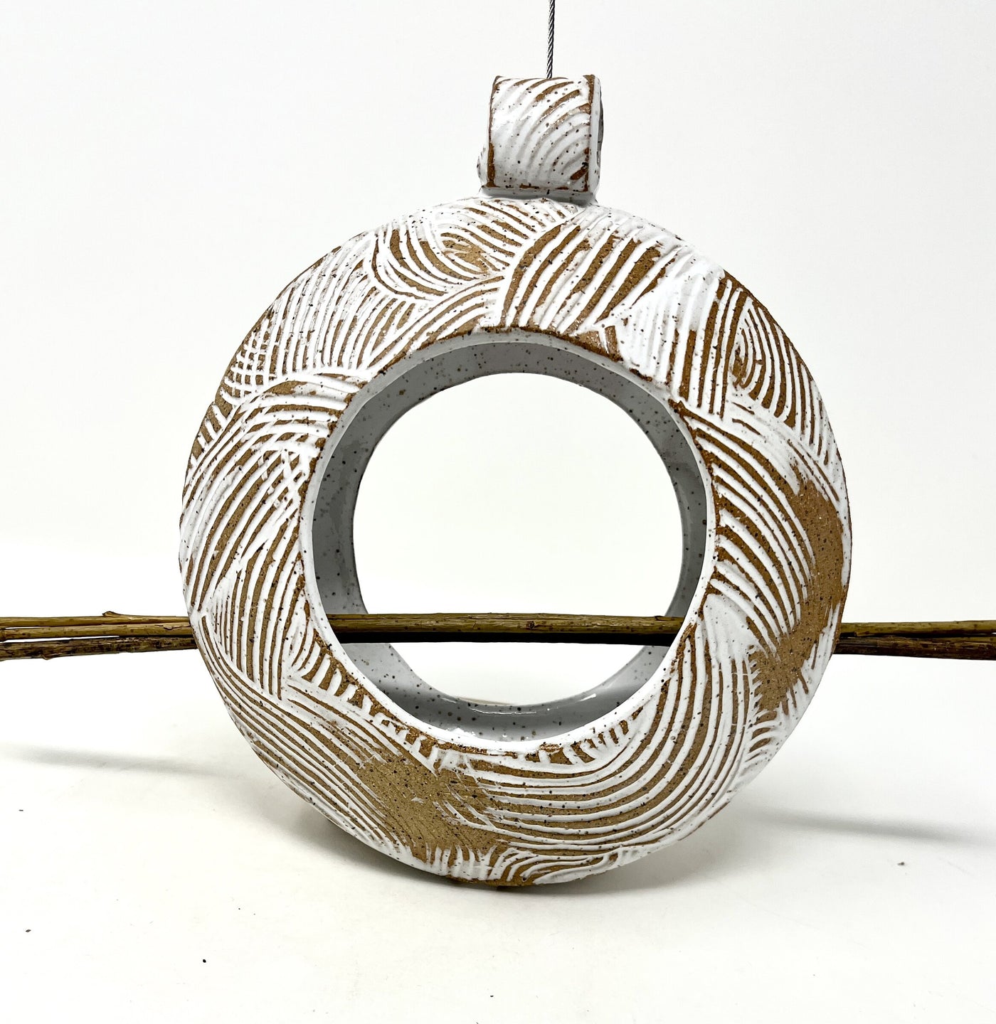 Portal Textured Bird Feeder with Swirls