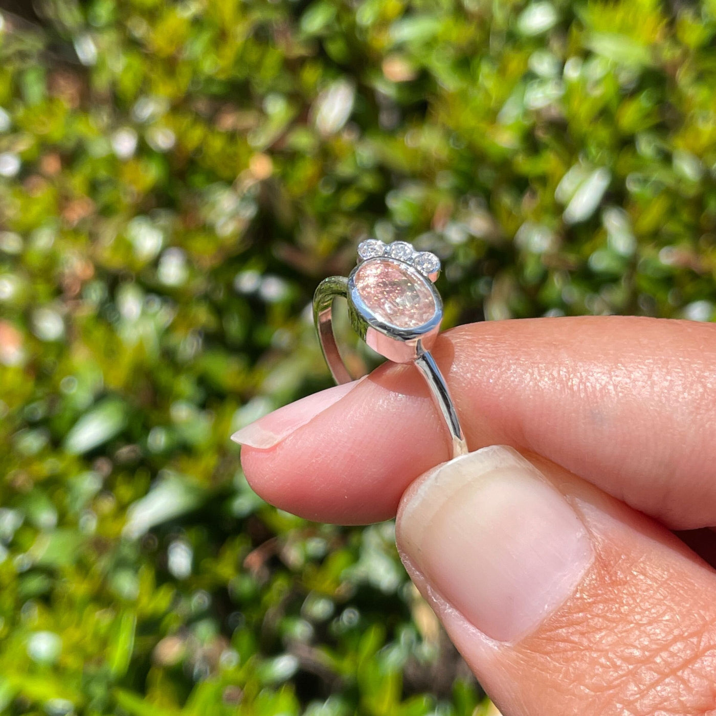 Oregon Sunstone & Diamond Sophia Ring