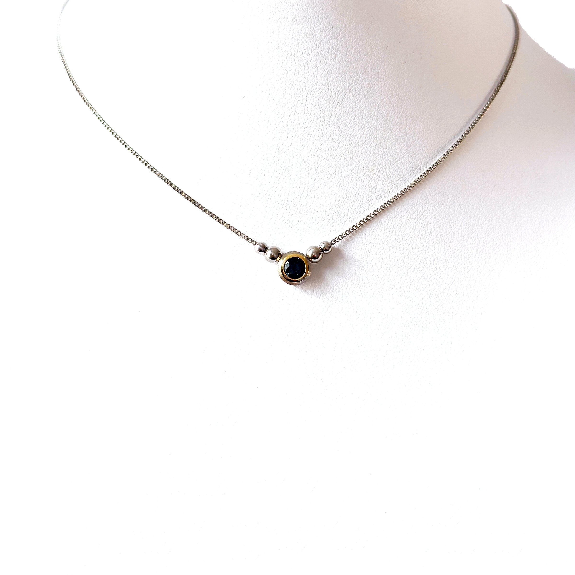 Blue-Green Sapphire Simplicity Pendant