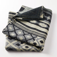 Monotone Ikat Kantha Throw