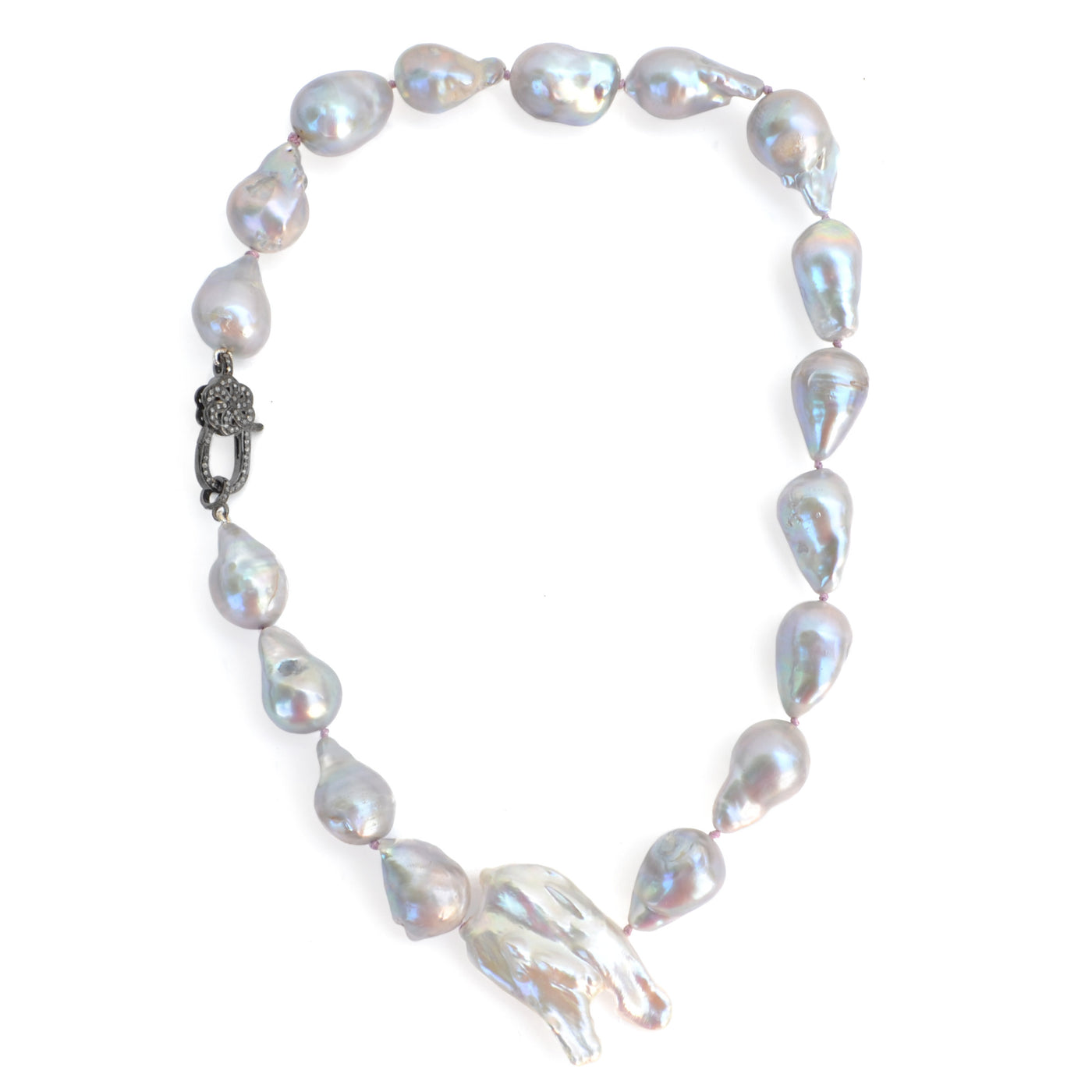Baroque Grey Tahitian and Keshi Pearl Necklace