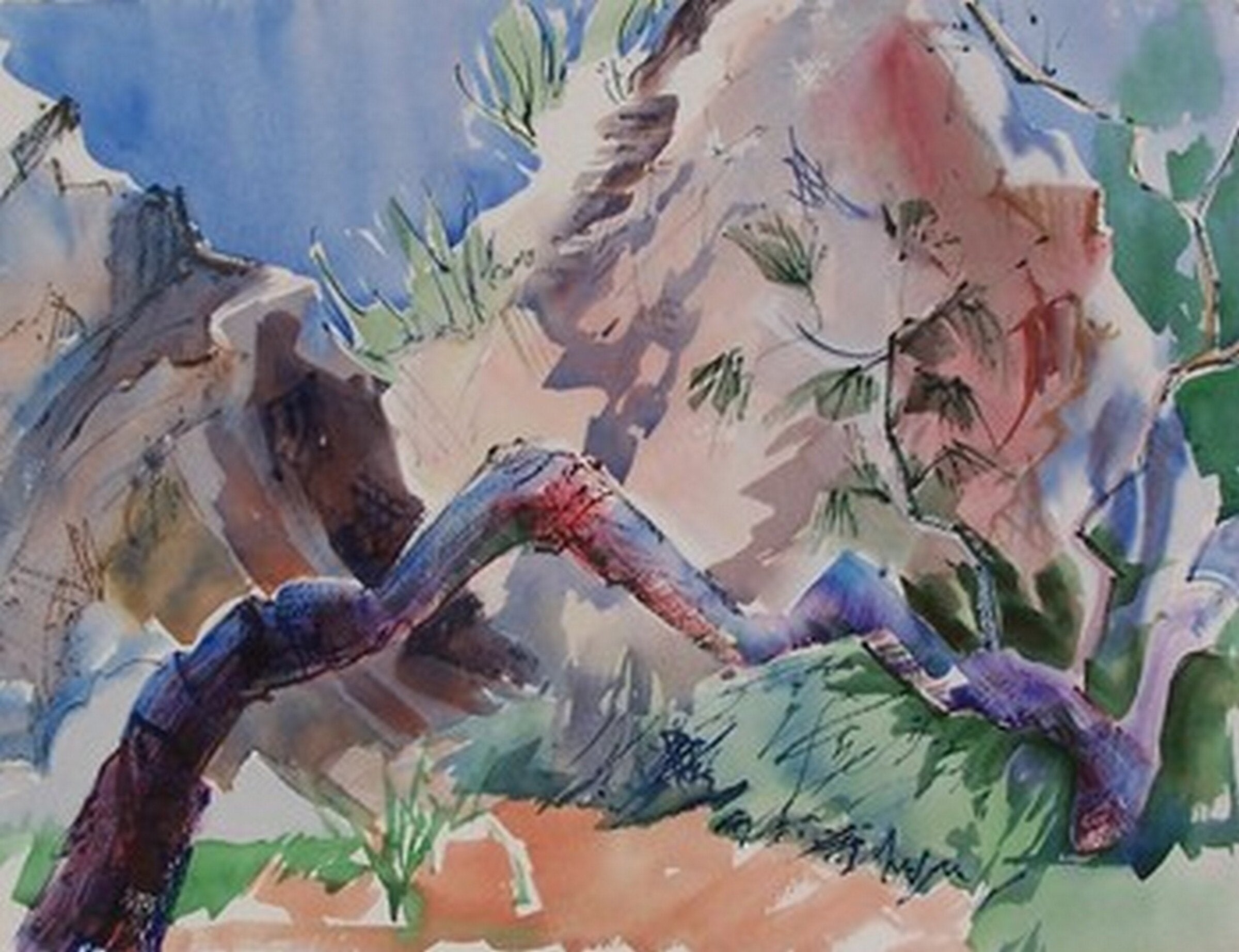 Tree and Boulders at the Foot of the Acropolos, Athens, Greece