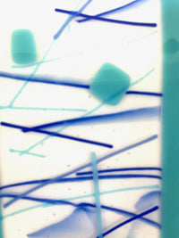 Turquoise and Blue Squares and Lines Tray