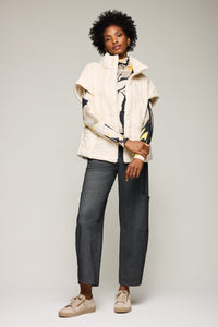 Herringbone Barrel Leg Pant