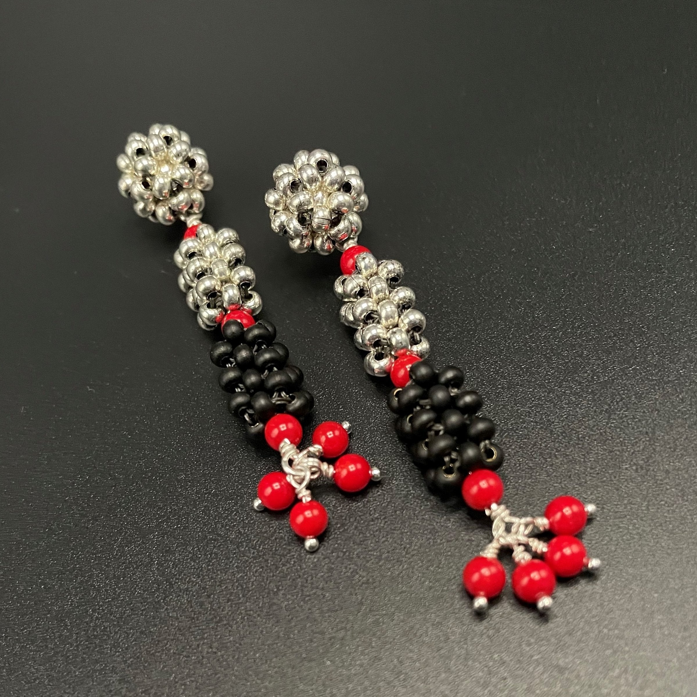 Black and Red Earrings