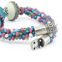 A Touch of Teal & Raspberry Bracelet