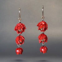 Cascading Flora in Red Earrings