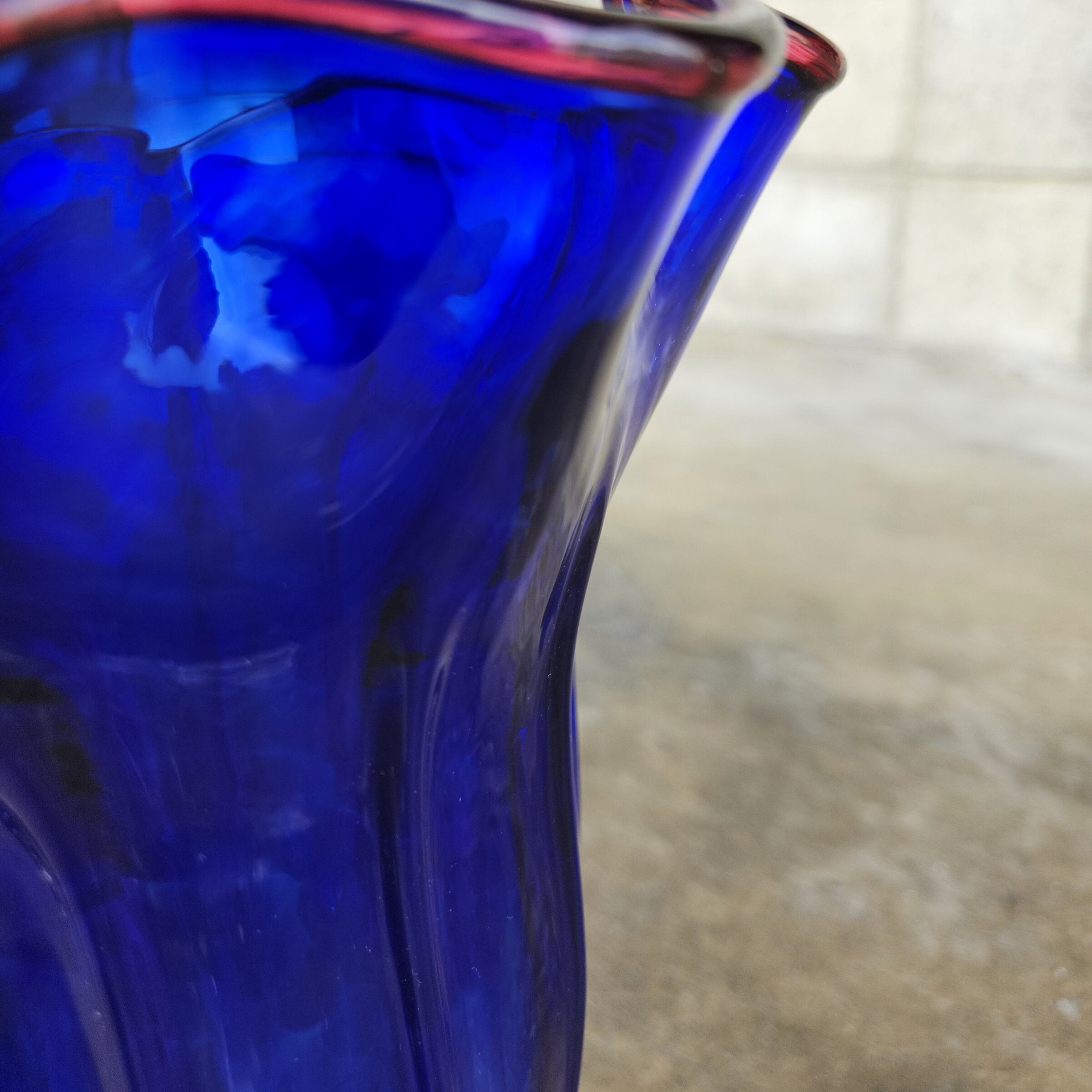 Transparent Cobalt Tall Vase