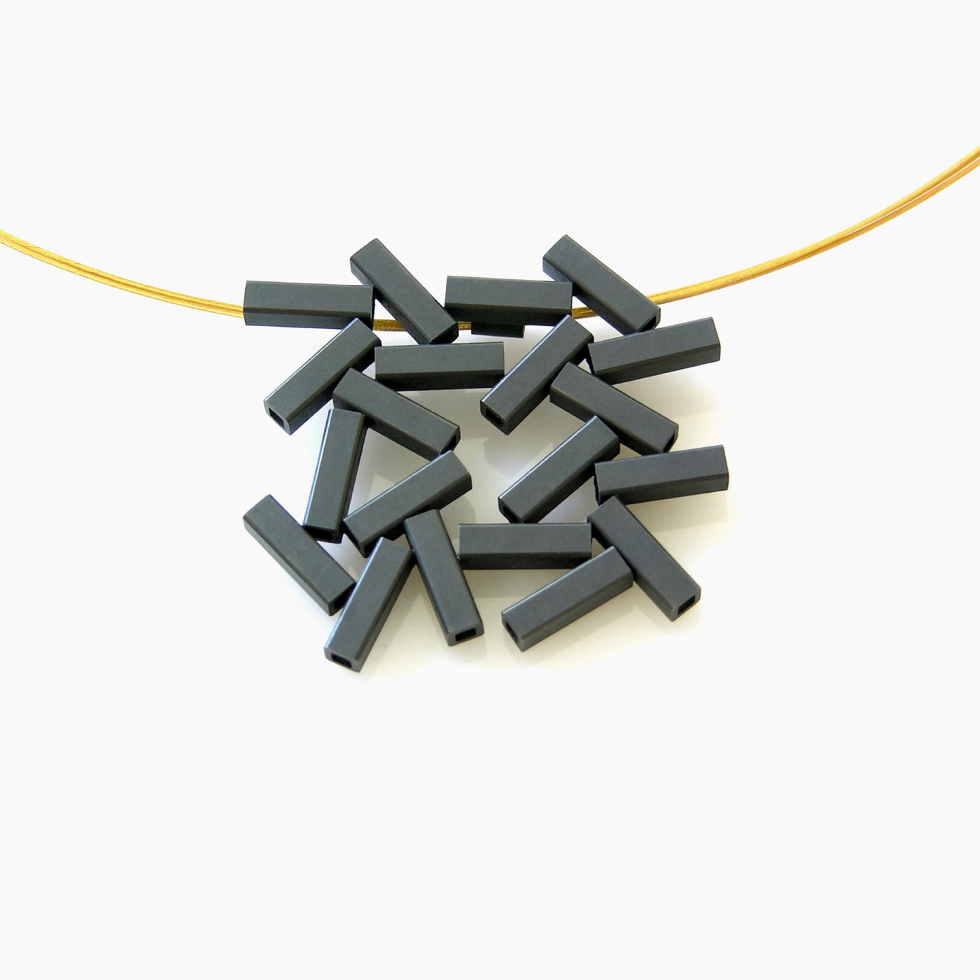 Oxidized Tube Pendant Necklace