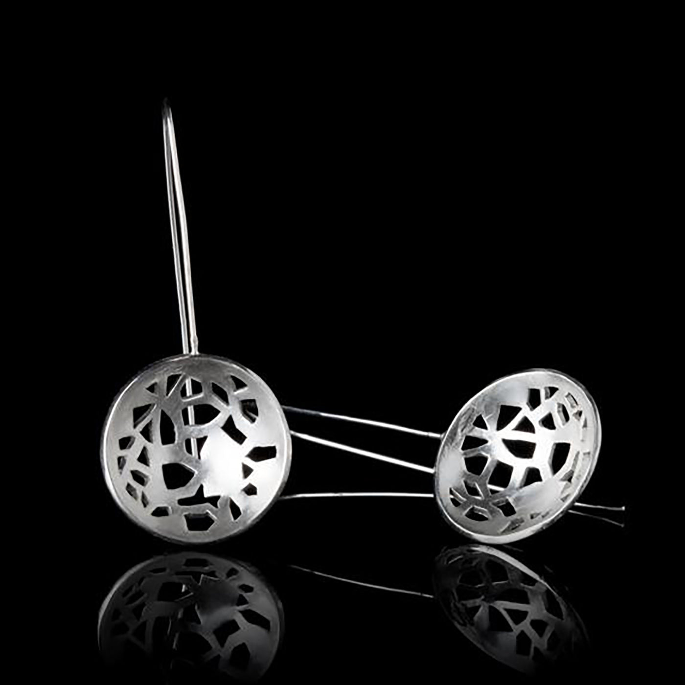 Domed Earrings with House Shapes