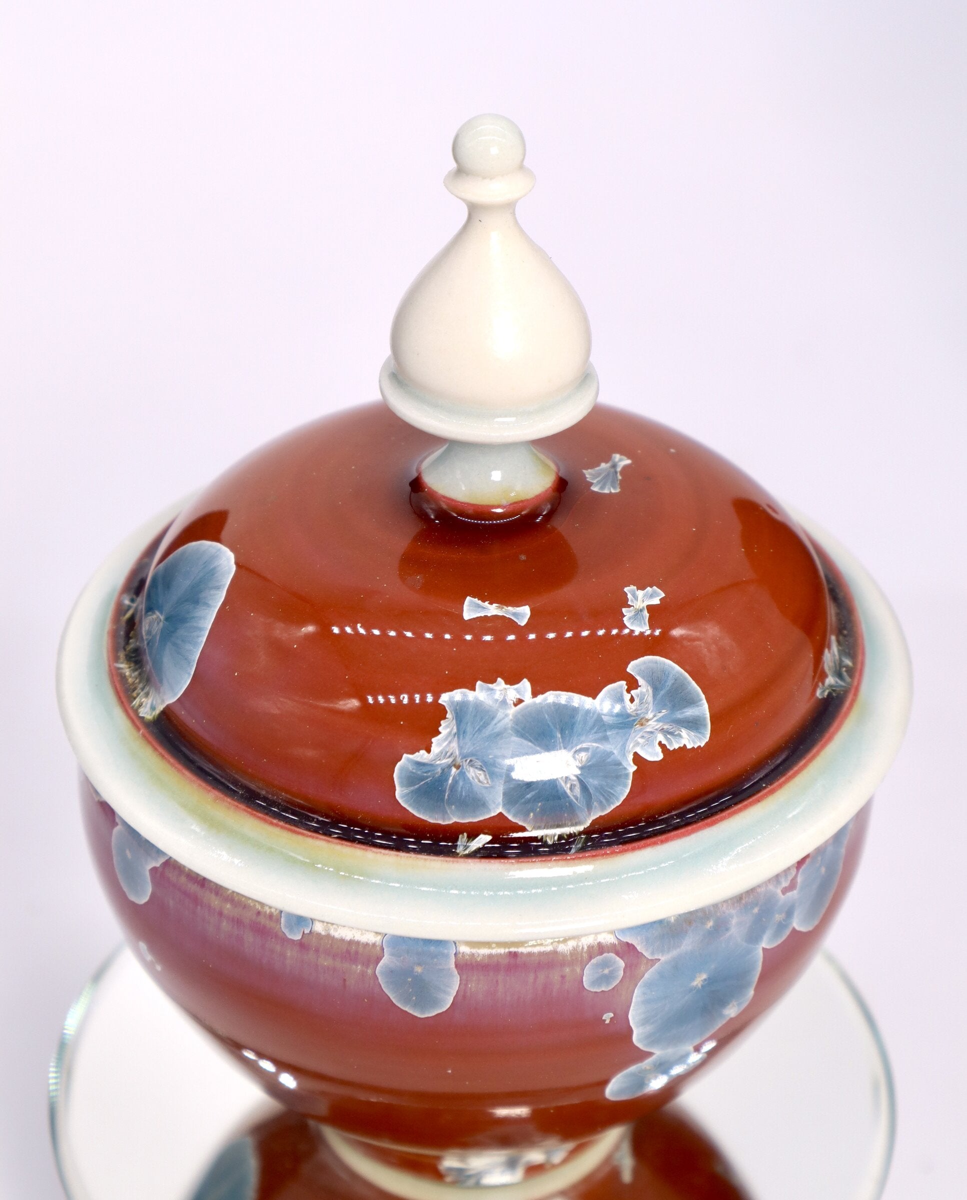 Crystalline Red & Blue Jewelry Jar