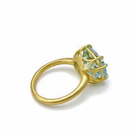Cushion-Cut Aquamarine Aqueduct Ring