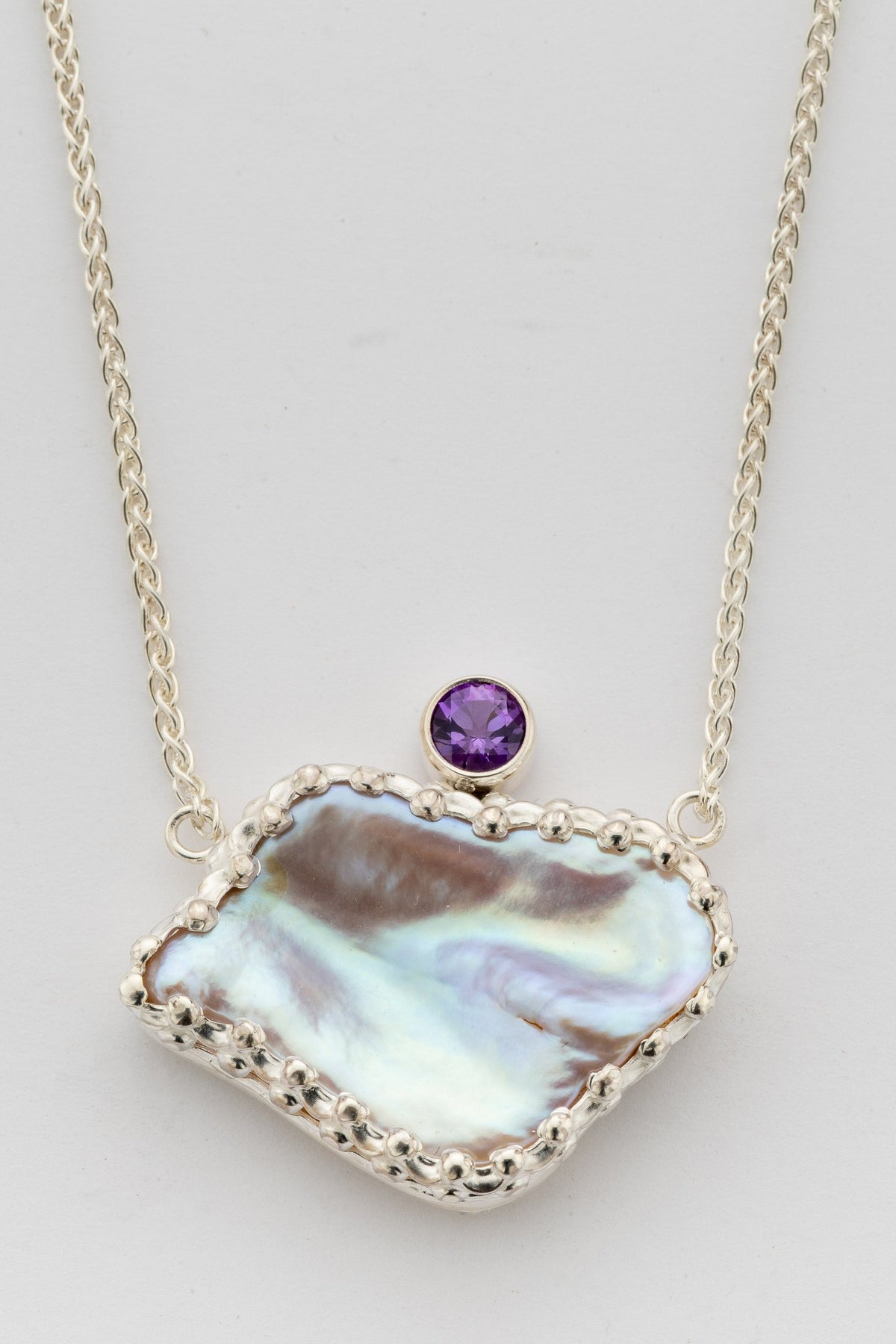 Keshi Pearl & Amethyst Crown Necklace