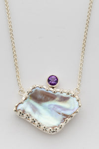 Keshi Pearl & Amethyst Crown Necklace