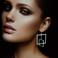 Square Hoop Dangle Earrings