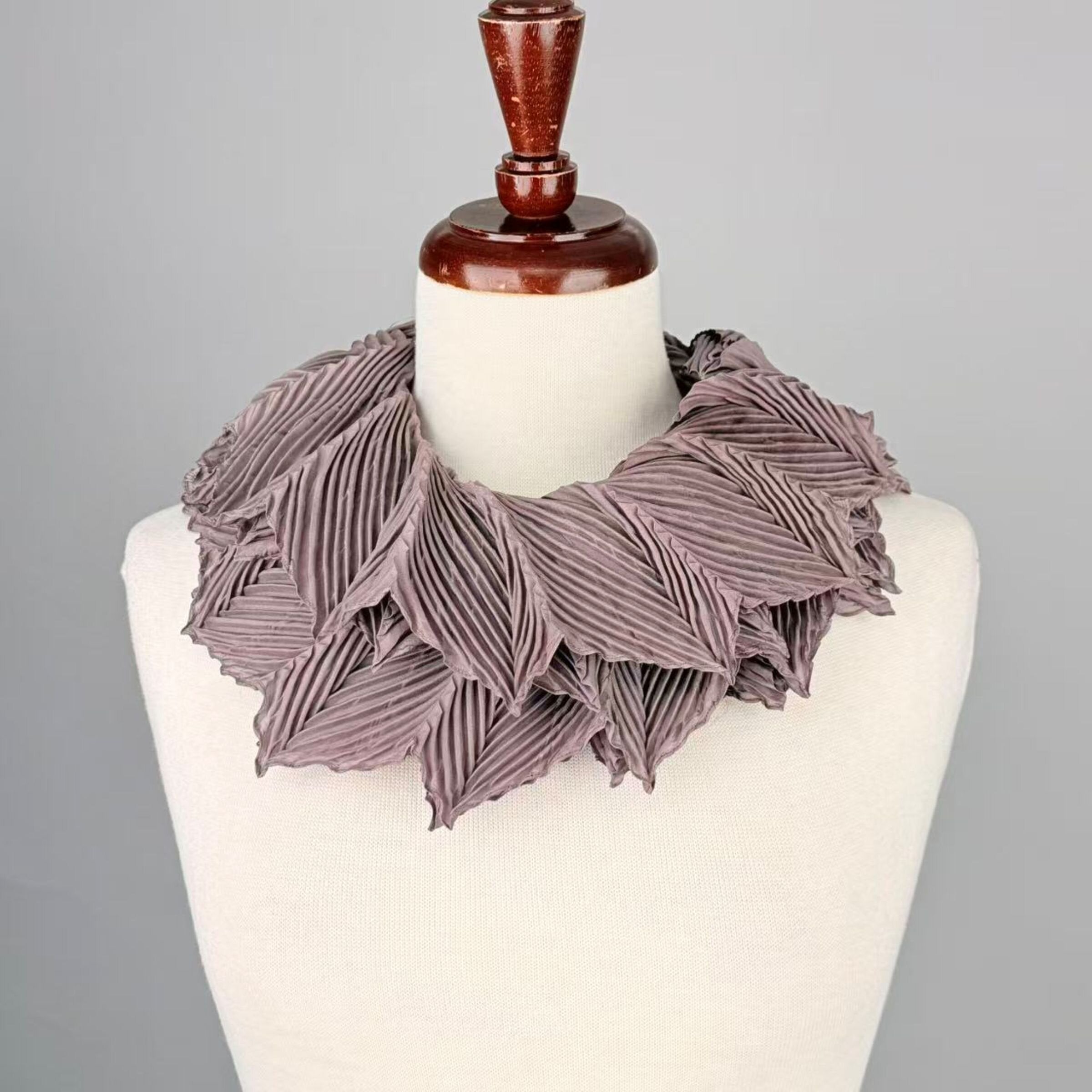 Feathered Pleated Scarf
