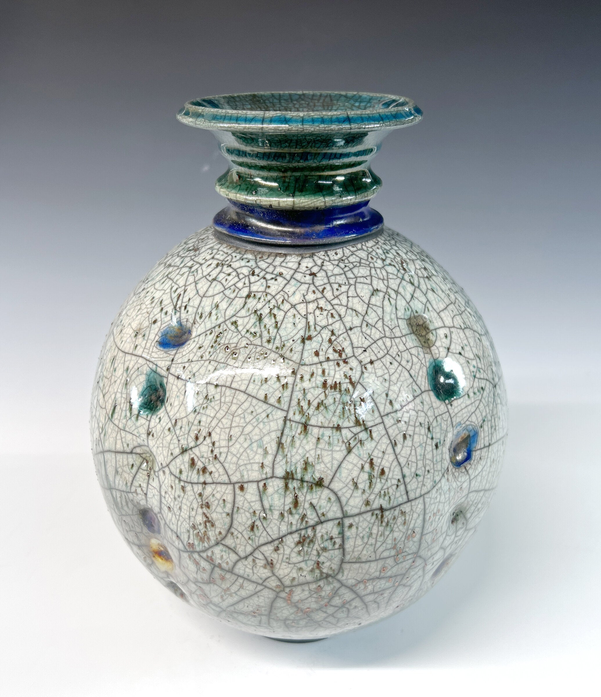 Button Up Raku Vase