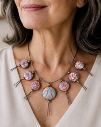 Art Nouveau Reversible Silk Necklace