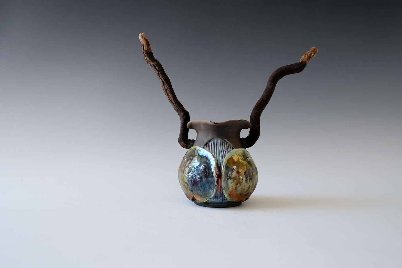 Smoked Shell Magic Forest Porcelain Vessel