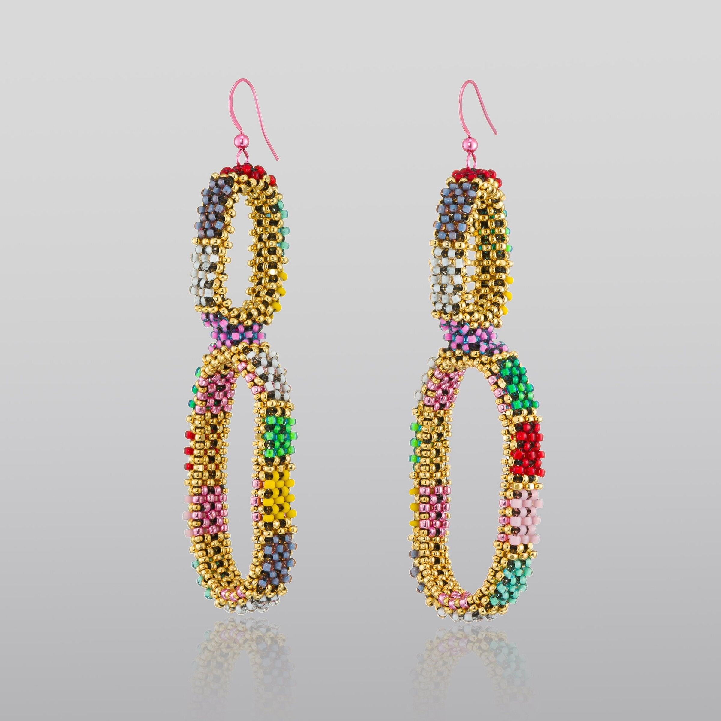Harlequin Double Hoops Earrings