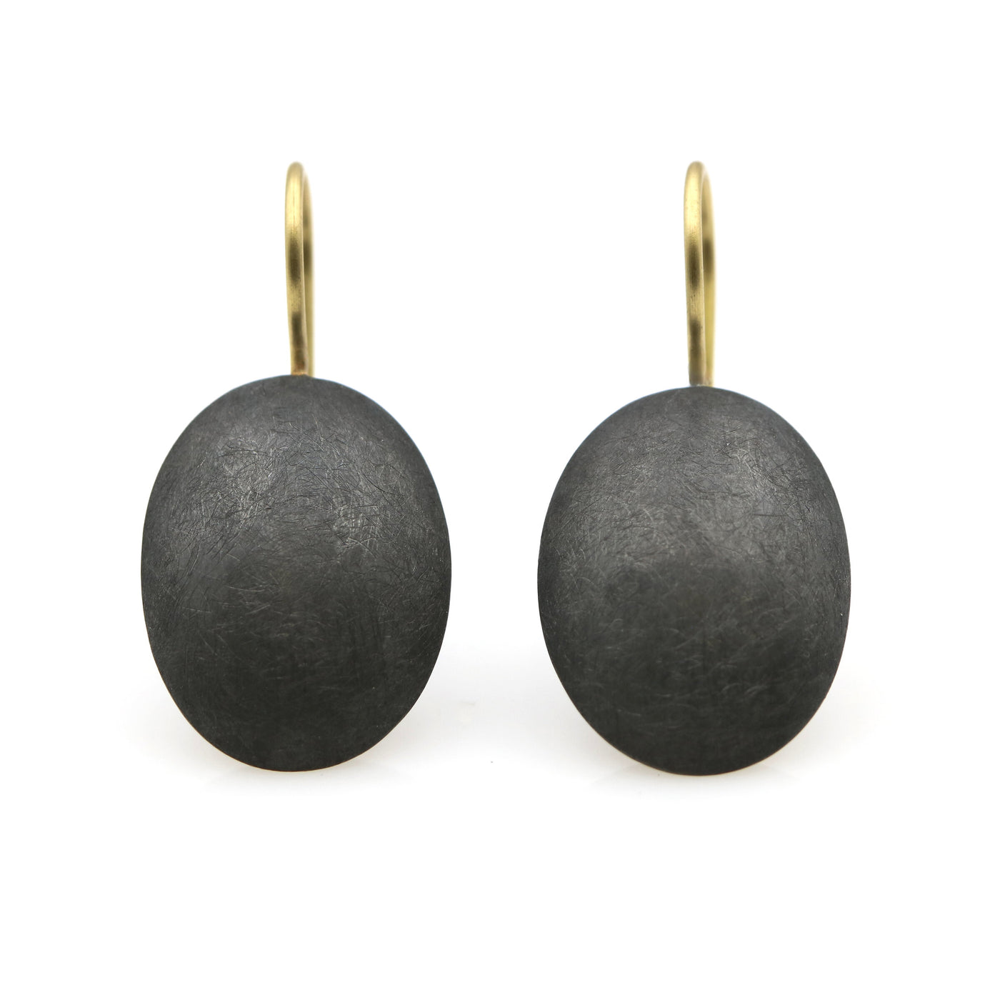 Oxidized Oval Earrings