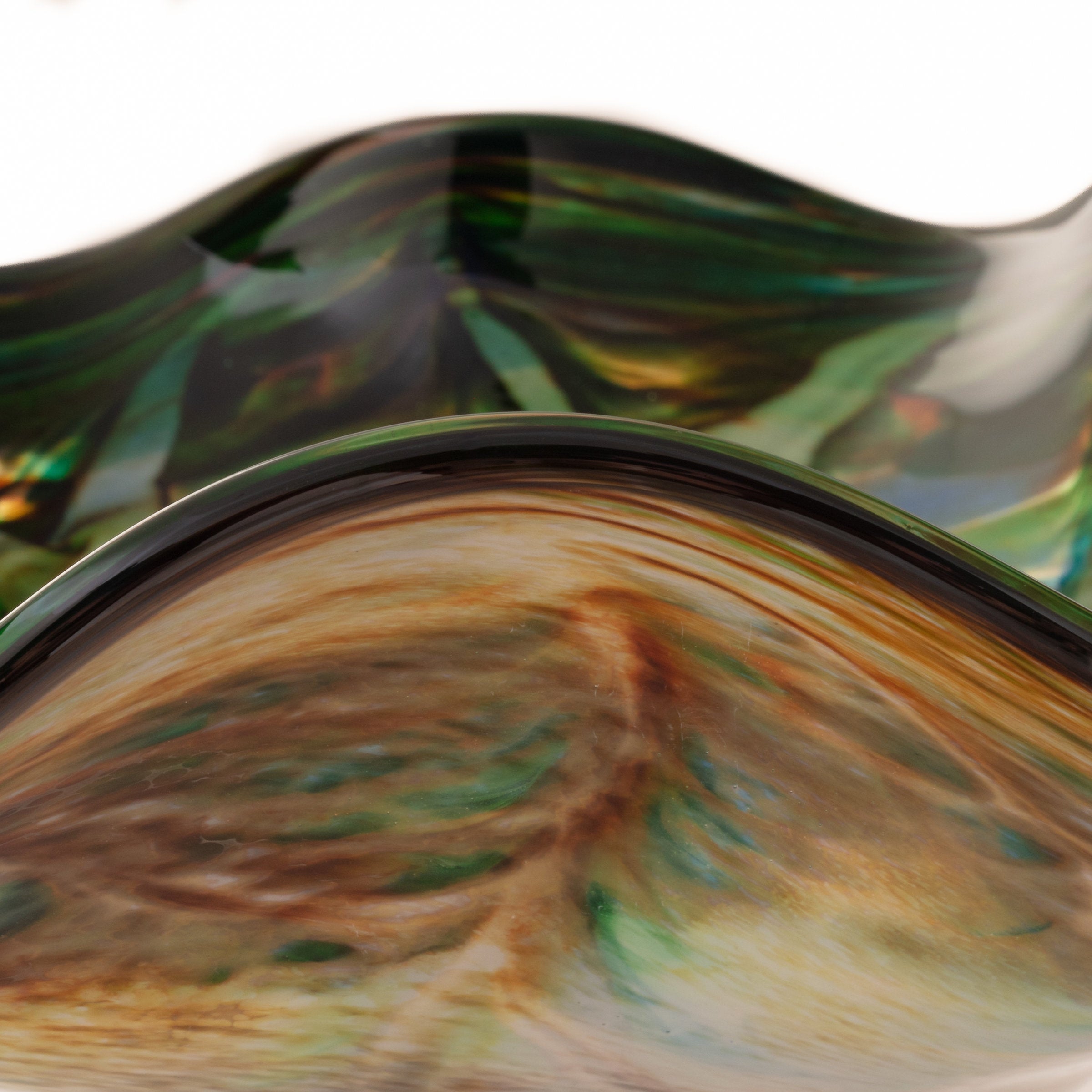 Earth Tone Teal Low Wave Bowl