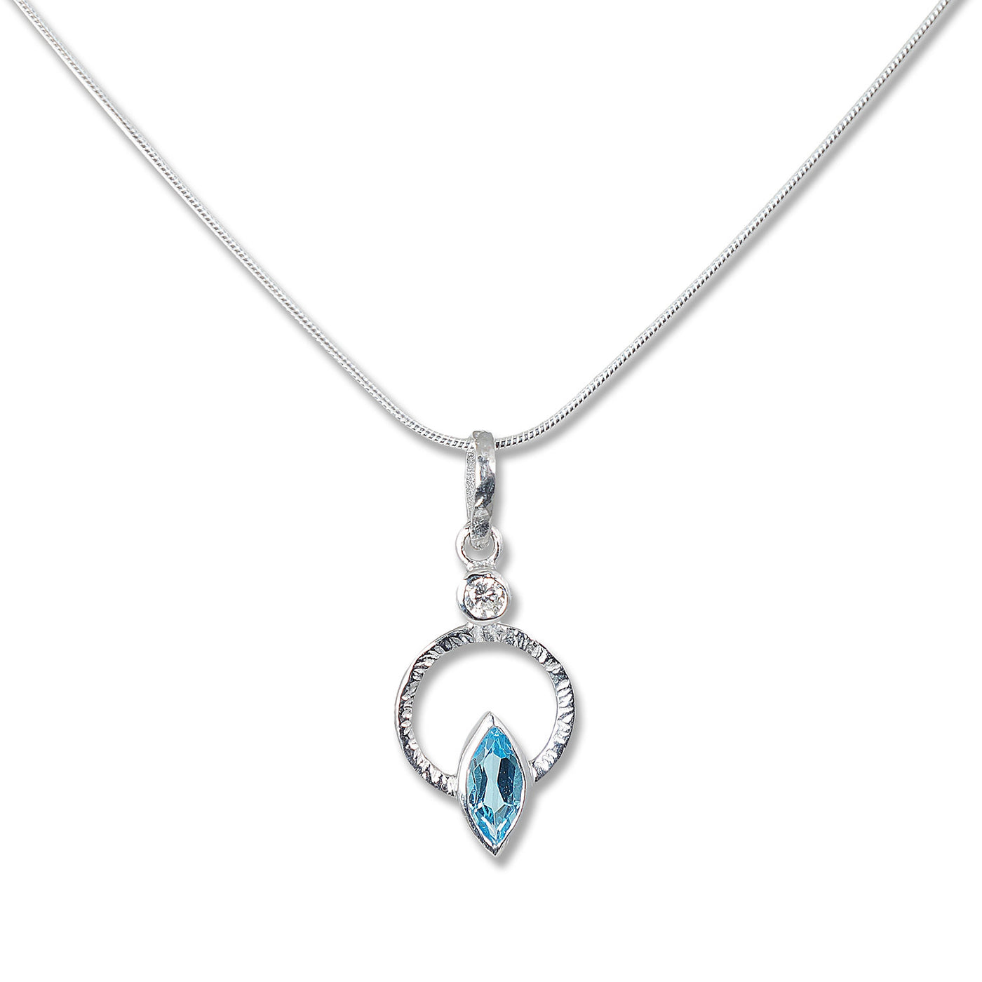 blue topaz with white sapphire accents